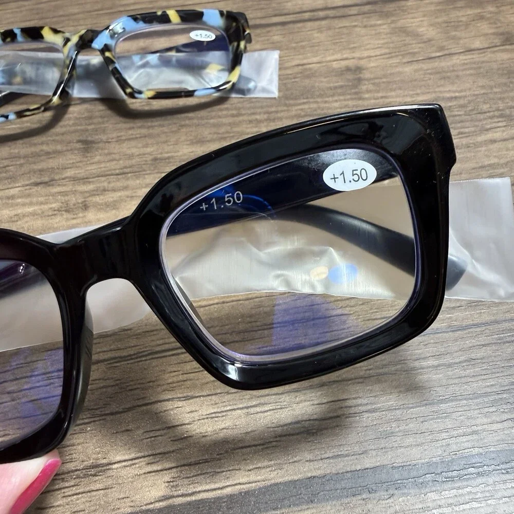 +1.50 Reading Glasses Women Stylish Blue Light Blocking Computer 5-Pack